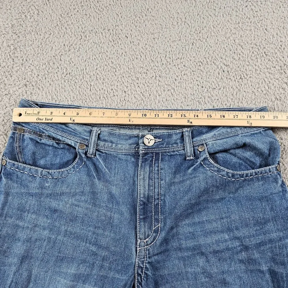 Wrangler 20X Jeans Mens 39x29 Blue Denim Distressed Work Ranch Western Cowboy